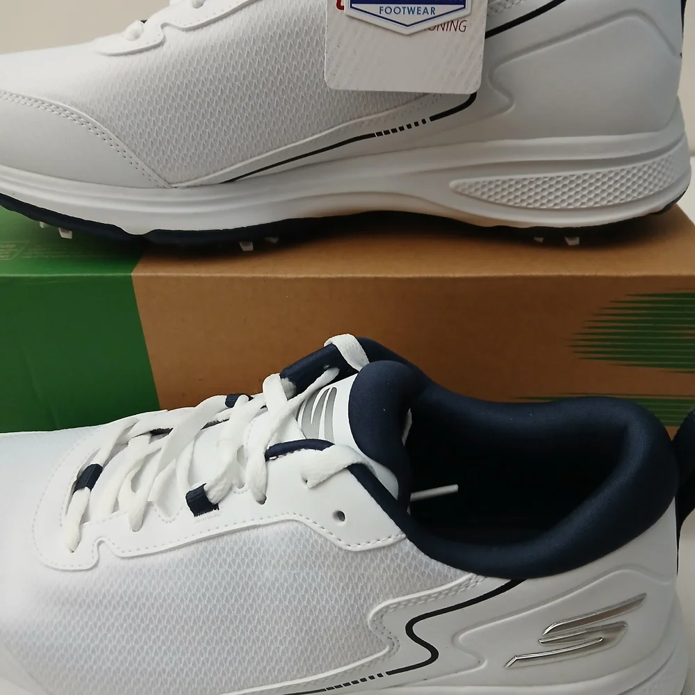 Skechers White/Navy Water Repellent Sneakers Go Golf Torque Size 10 New $55 - Picture 3 of 11